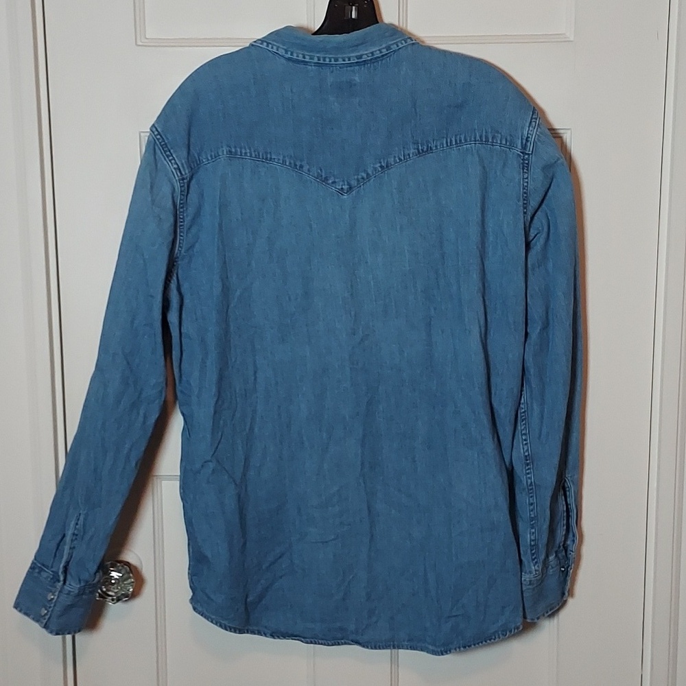 Levi's Men's Western Shirt Pearlized Snaps Medium Wash Denim Large - Picture 12 of 14